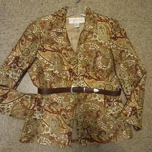 Vintage Doncaster Paisley Floral Silk Jacket Size 8